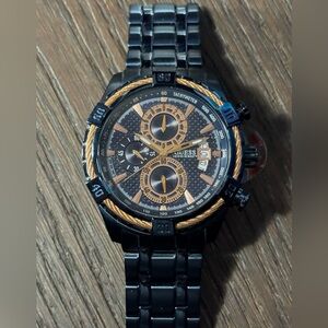 GUESS Blue and Rose Gold Men's Chronograph Watch